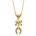 thumbnail image 1 of Delight Jewelry Goldtone Horseshoe Gold tone Heart Necklace, 1 of 4