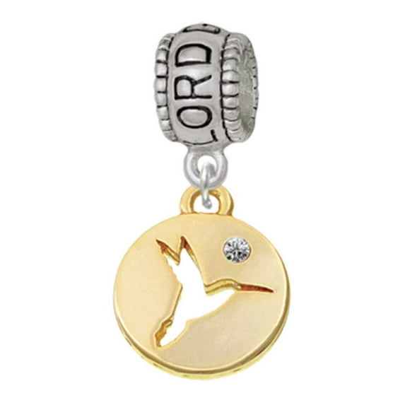 Delight Jewelry Goldtone Hummingbird Disc Lord Guide Me Charm Bead