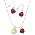 thumbnail image 1 of Delight Jewelry Goldtone Hummingbird Disc Red Lucky Ladybug Necklace and Dangle Earrings Set, 1 of 6
