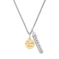 thumbnail image 1 of Delight Jewelry Goldtone I Love You Disc Silvertone Fearless Bar Charm Necklace, 23", 1 of 4