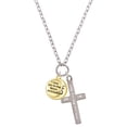 thumbnail image 1 of Delight Jewelry Goldtone I Love You to the Moon and Back I Set You Apart Engraved Cross Zoey Necklace, 28", 1 of 4