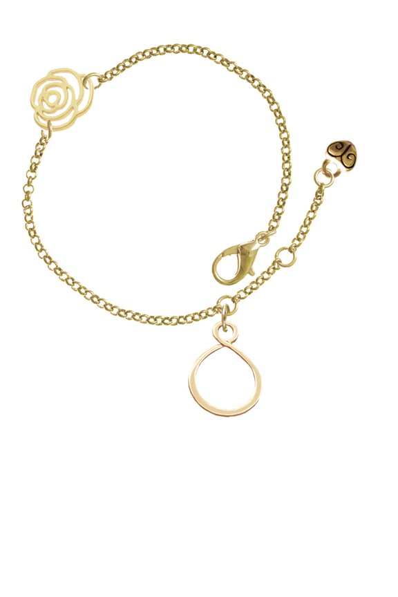 Goldtone Infinity Loop Gold-tone Rose Link Chain Bracelet, 6.25"+1.75" Extender