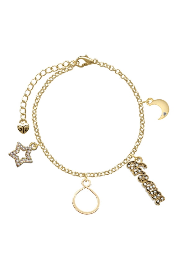Goldtone Infinity Loop Goldtone Dream Big Charm Bracelet, 7.5+2" Extender