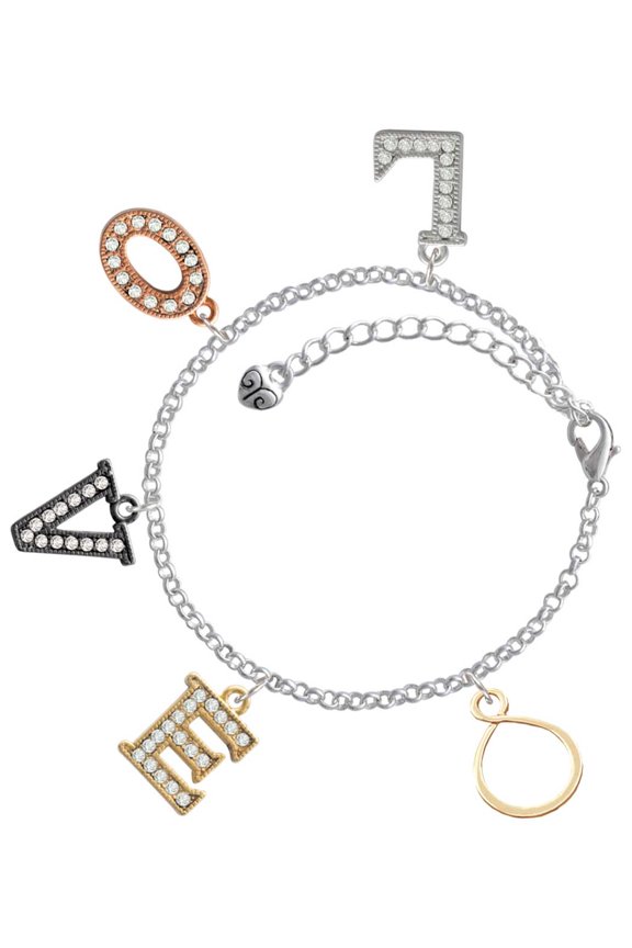 Goldtone Infinity Loop Multi-Colored Crystal Love Charm Bracelet