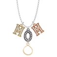 thumbnail image 1 of Delight Jewelry Goldtone Infinity Loop Multi-Colored Crystal Mom Charm Necklace, 1 of 5