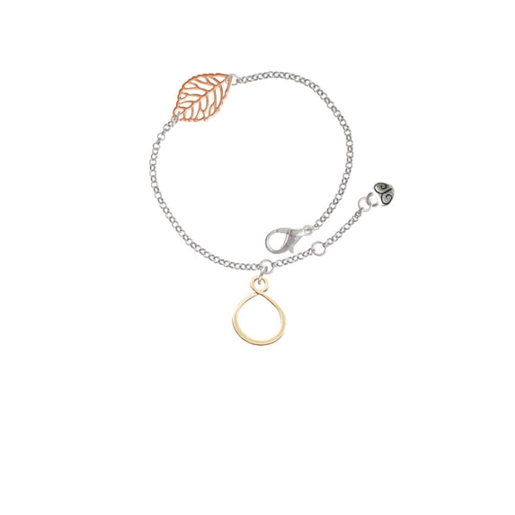 Delight Jewelry Goldtone Infinity Loop - Rose Goldtone Leaf Delicate Bracelet, 6.25+1.75"
