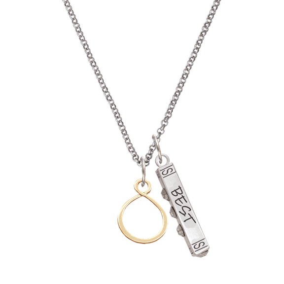 Delight Jewelry Goldtone Infinity Loop Silvertone Best Friends Forever Bar Charm Necklace, 23"