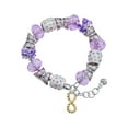 thumbnail image 1 of Delight Jewelry Goldtone Infinity Rope Purple Butterfly Bead Charm Bracelet, 7"+1" Extender, 1 of 5