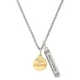 thumbnail image 1 of Delight Jewelry Goldtone Je T'aime Disc Silvertone Mother Daughter Bar Charm Necklace, 23", 1 of 4