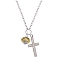 thumbnail image 1 of Delight Jewelry Goldtone Large Angled Rope Spinner I Set You Apart Engraved Cross Zoey Necklace, 28", 1 of 4