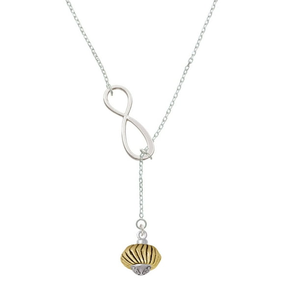 Delight Jewelry Goldtone Large Angled Rope Spinner Silver tone Elegant Infinity Lariat Necklace