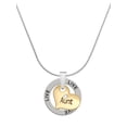 thumbnail image 1 of Delight Jewelry Goldtone Large Aunt Heart with Crystal - Live Ring Charm Necklace, 18", 1 of 4