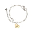 thumbnail image 1 of Delight Jewelry Goldtone Large Aunt Heart with Crystal - Silver-tone Paw Infinity Link Chain Bracelet, 6"+2" Extender, 1 of 3