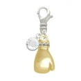 thumbnail image 1 of Delight Jewelry Goldtone Large Boxing Glove - Silvertone Clip on Charm with Clear Crystal Drop, 1 of 4