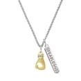 thumbnail image 1 of Delight Jewelry Goldtone Large Boxing Glove Silvertone Fearless Bar Charm Necklace, 23", 1 of 4