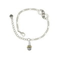 thumbnail image 1 of Delight Jewelry Goldtone Large Bullets on Silvertone Spinner Silver-tone Paw Infinity Link Chain Bracelet, 6"+2" Extender, 1 of 3