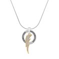 thumbnail image 1 of Delight Jewelry Goldtone Large Clear Crystal Lightning Bolt Silvertone Grandmother Ring Charm Necklace, 18", 1 of 4