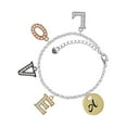 thumbnail image 1 of Delight Jewelry Goldtone Large Disc Letter - A - 3/4'' Multi-Colored Crystal Love Charm Bracelet, 1 of 5