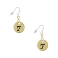 thumbnail image 1 of Delight Jewelry Goldtone Large Disc Letter - F - 3/4'' Gold Tone Infinity French Earrings, 1 of 4