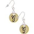 thumbnail image 1 of Delight Jewelry Goldtone Large Disc Letter - G - 3/4'' Silver tone Infinity French Earrings, 1 of 4