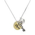 thumbnail image 1 of Delight Jewelry Goldtone Large Disc Letter - K - 3/4'' - Love and Lock Charm Necklace, 18"+1", 1 of 4