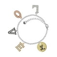 thumbnail image 1 of Delight Jewelry Goldtone Large Disc Letter - L - 3/4'' Multi-Colored Crystal Love Charm Bracelet, 1 of 5