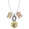thumbnail image 1 of Delight Jewelry Goldtone Large Disc Letter - L - 3/4'' Multi-Colored Crystal Mom Charm Necklace, 1 of 5