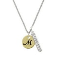 thumbnail image 1 of Delight Jewelry Goldtone Large Disc Letter - M - 3/4'' Silvertone Forever Bar Charm Necklace, 23", 1 of 4
