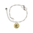 thumbnail image 1 of Delight Jewelry Goldtone Large Disc Letter - Q - 3/4'' Silver-tone Paw Infinity Link Chain Bracelet, 6"+2" Extender, 1 of 3