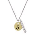 thumbnail image 1 of Delight Jewelry Goldtone Large Disc Letter - S - 3/4'' Silvertone Be Strong and Courageous Bar Charm Necklace, 23", 1 of 4