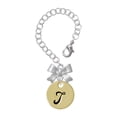 thumbnail image 1 of Delight Jewelry Goldtone Large Disc Letter - T - 3/4'' - Silvertone Bow Charm Accessory for Tumblers and Thermal Cups, 1 of 4