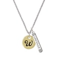 thumbnail image 1 of Delight Jewelry Goldtone Large Disc Letter - W - 3/4'' Silvertone Courage Strength Wisdom Honesty Bar Charm Necklace, 23", 1 of 4