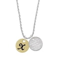 thumbnail image 1 of Delight Jewelry Goldtone Large Disc Letter - X - 3/4'' She is Clothed in Stength and Dignity Charm Necklace, 20"+3", 1 of 4