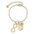 thumbnail image 1 of Delight Jewelry Goldtone Large Infinity Sign Goldtone Discover Dream Explore Zoey Charm Bracelet, 6.5+2" Extender, 1 of 1