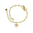 thumbnail image 1 of Delight Jewelry Goldtone Large July - Red Crystal Heart Gold-tone Paw Infinity Link Chain Bracelet, 6"+2" Extender, 1 of 3