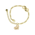 thumbnail image 1 of Delight Jewelry Goldtone Large Lil Sister Heart with Clear Crystal - Gold-tone Paw Infinity Link Chain Bracelet, 6"+2" Extender, 1 of 3