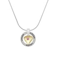thumbnail image 1 of Delight Jewelry Goldtone Large October - Hot Pink Crystal Heart Laugh Ring Charm Necklace, 18", 1 of 4