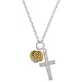 thumbnail image 1 of Delight Jewelry Goldtone Large Rope with Cross Spinner I Have Plans for You Engraved Cross Zoey Necklace, 28", 1 of 4