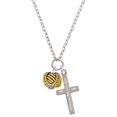 thumbnail image 1 of Delight Jewelry Goldtone Large Rope with Cross Spinner I Set You Apart Engraved Cross Zoey Necklace, 28", 1 of 4
