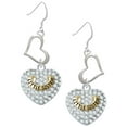 thumbnail image 1 of Delight Jewelry Goldtone Little Sister Rock on Clear Crystal Heart Open Heart French Earrings, 1 of 4