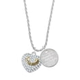 thumbnail image 1 of Delight Jewelry Goldtone Little Sister Rock on Clear Crystal Heart She is Clothed in Stength and Dignity Charm Necklace, 20"+3", 1 of 4