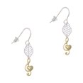 thumbnail image 1 of Delight Jewelry Goldtone Medium Clef with Heart Silvertone Leaf French Earrings, 1 of 5