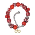 thumbnail image 1 of Delight Jewelry Goldtone Medium Infinity Sign Red Paw Print Bead Bracelet, 7"+2", 1 of 4