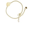 thumbnail image 1 of Delight Jewelry Goldtone Mini Clef with Crystal Gold-tone Rose Link Chain Bracelet, 6.25"+1.75" Extender, 1 of 4