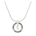 thumbnail image 1 of Delight Jewelry Goldtone Mini Clef with Crystal Miracles Ring Charm Necklace, 18", 1 of 4