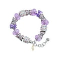 thumbnail image 1 of Delight Jewelry Goldtone Mini Clef with Crystal Purple Butterfly Bead Charm Bracelet, 7"+1" Extender, 1 of 5