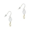 thumbnail image 1 of Delight Jewelry Goldtone Mini Clef with Crystal Silvertone Leaf French Earrings, 1 of 5