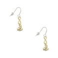 thumbnail image 1 of Delight Jewelry Goldtone Mini Crystal Anchor of Hope Gold Tone Infinity French Earrings, 1 of 4