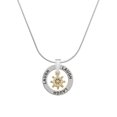 thumbnail image 1 of Delight Jewelry Goldtone Mini Crystal Ship Wheel - Navigation Laugh Ring Charm Necklace, 18", 1 of 4