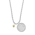 thumbnail image 1 of Delight Jewelry Goldtone Mini December - Teal Crystal Heart She is Clothed in Stength and Dignity Charm Necklace, 20"+3", 1 of 4